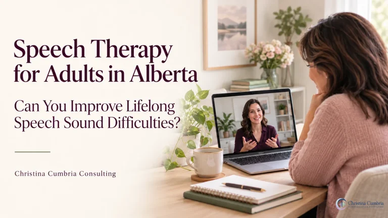 Online speech therapy consultation for adults in Alberta